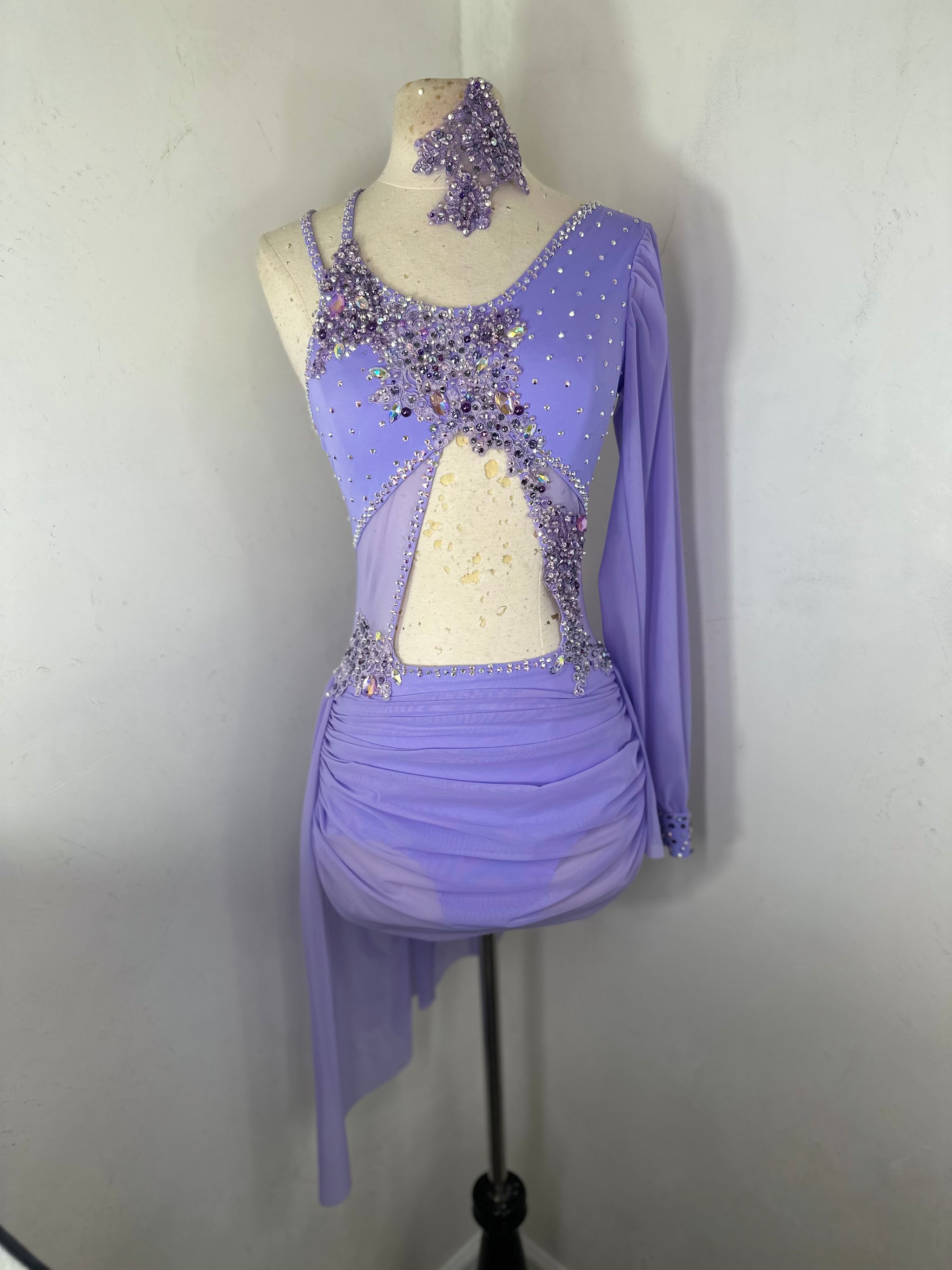 EVELYN Lilac Asymmetrical lyrical dance costume Co9dancecostumes EVELYN Lilac Asymmetrical lyrical dance costume Co9dancecostumes