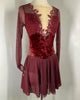 SOPHIA Wine velvet long sleeved Figure Skating Dress