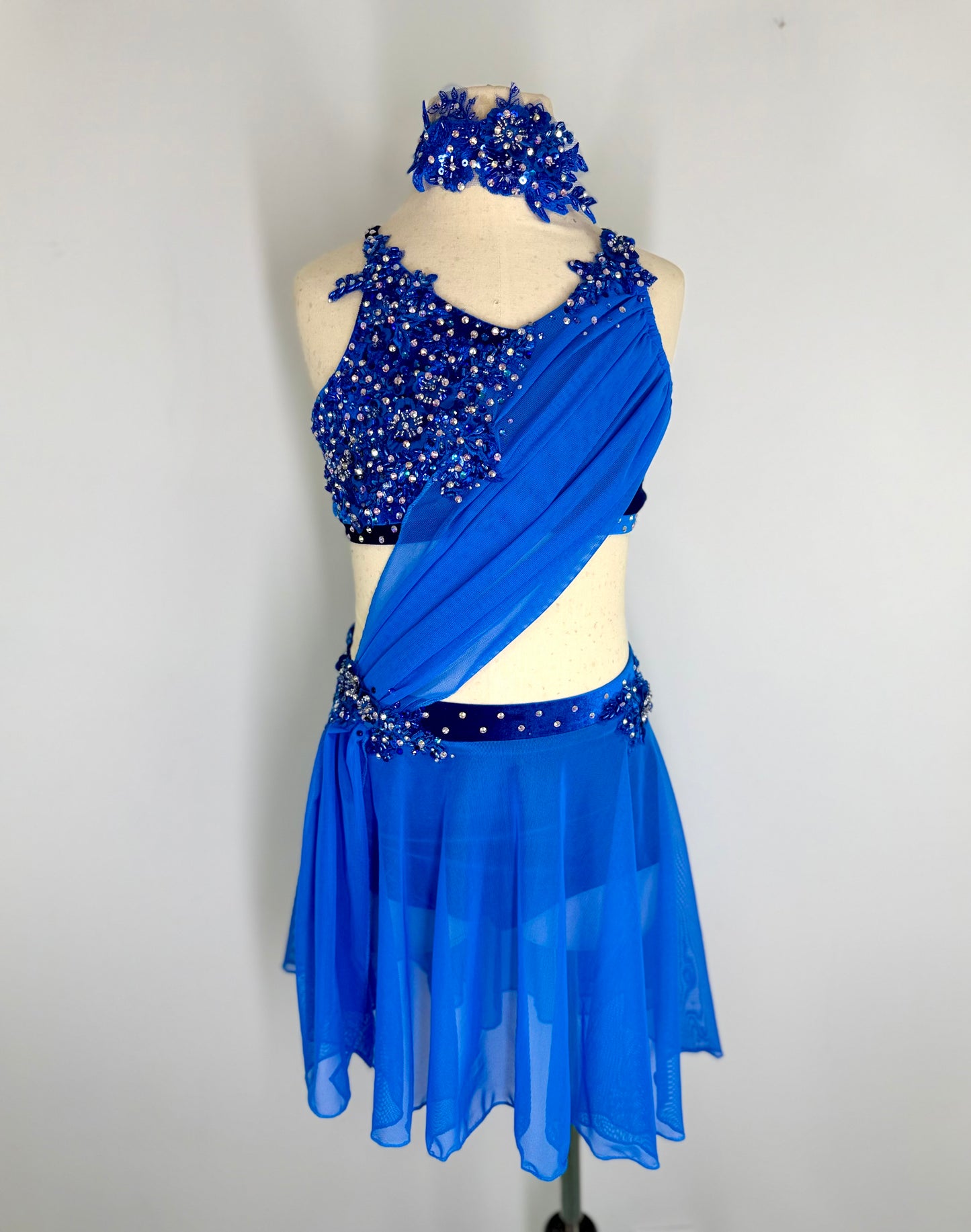 LUNA royal blue velvet lyrical dance costume