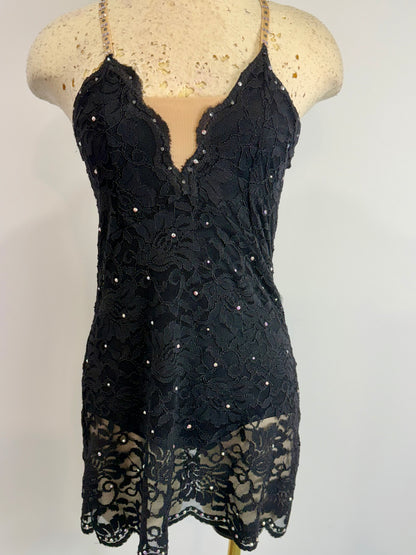 black lace dress dance costume Elegant Black Lace Dress with Nude