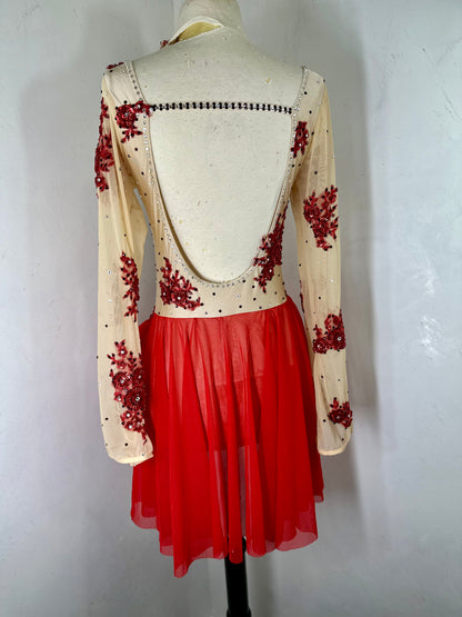 SCARLET RED Lyrical DANCE costume