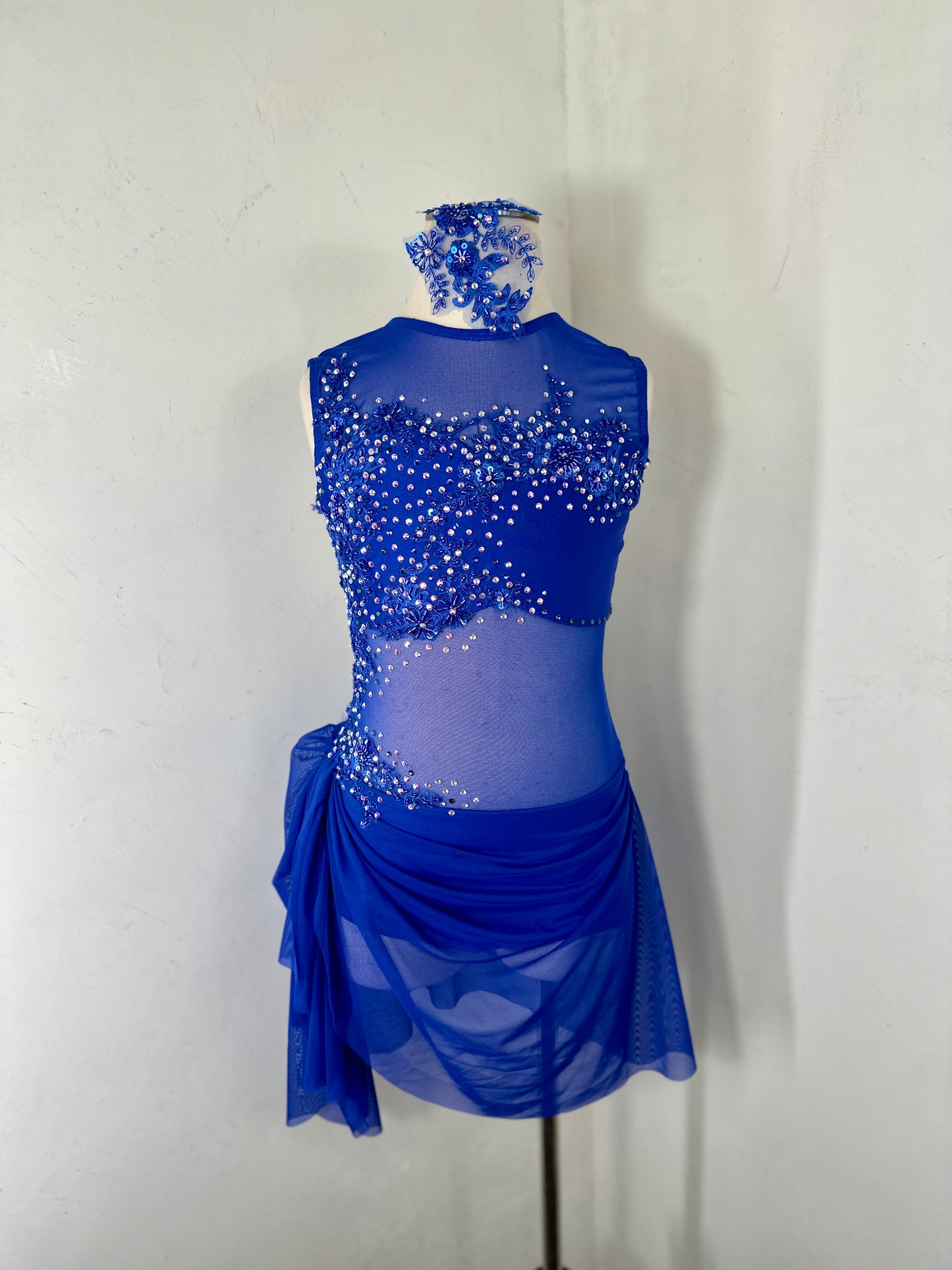 Sapphire  draped dance costume
