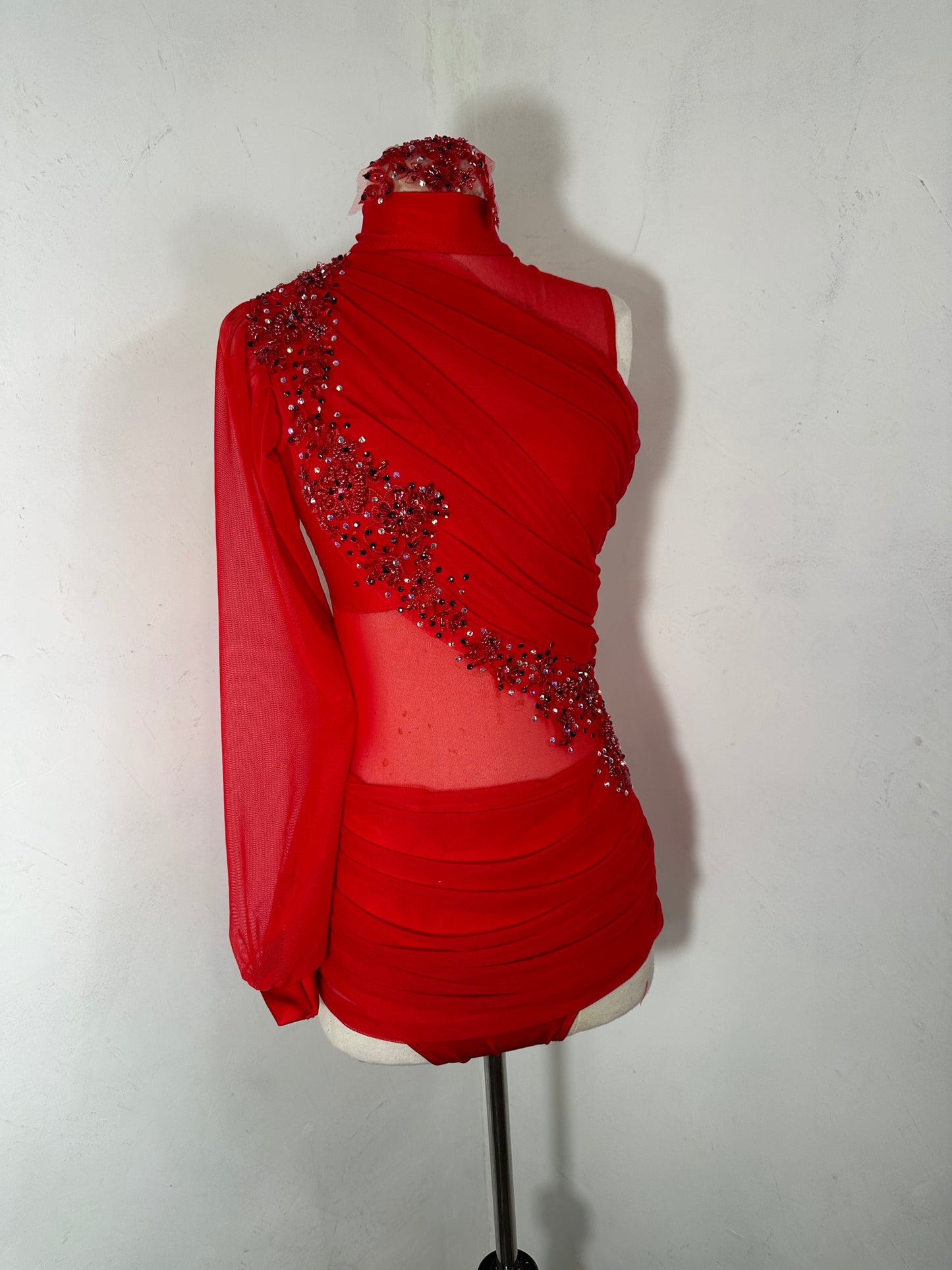 red MA CONTEMPORARY DRAPED dance costume