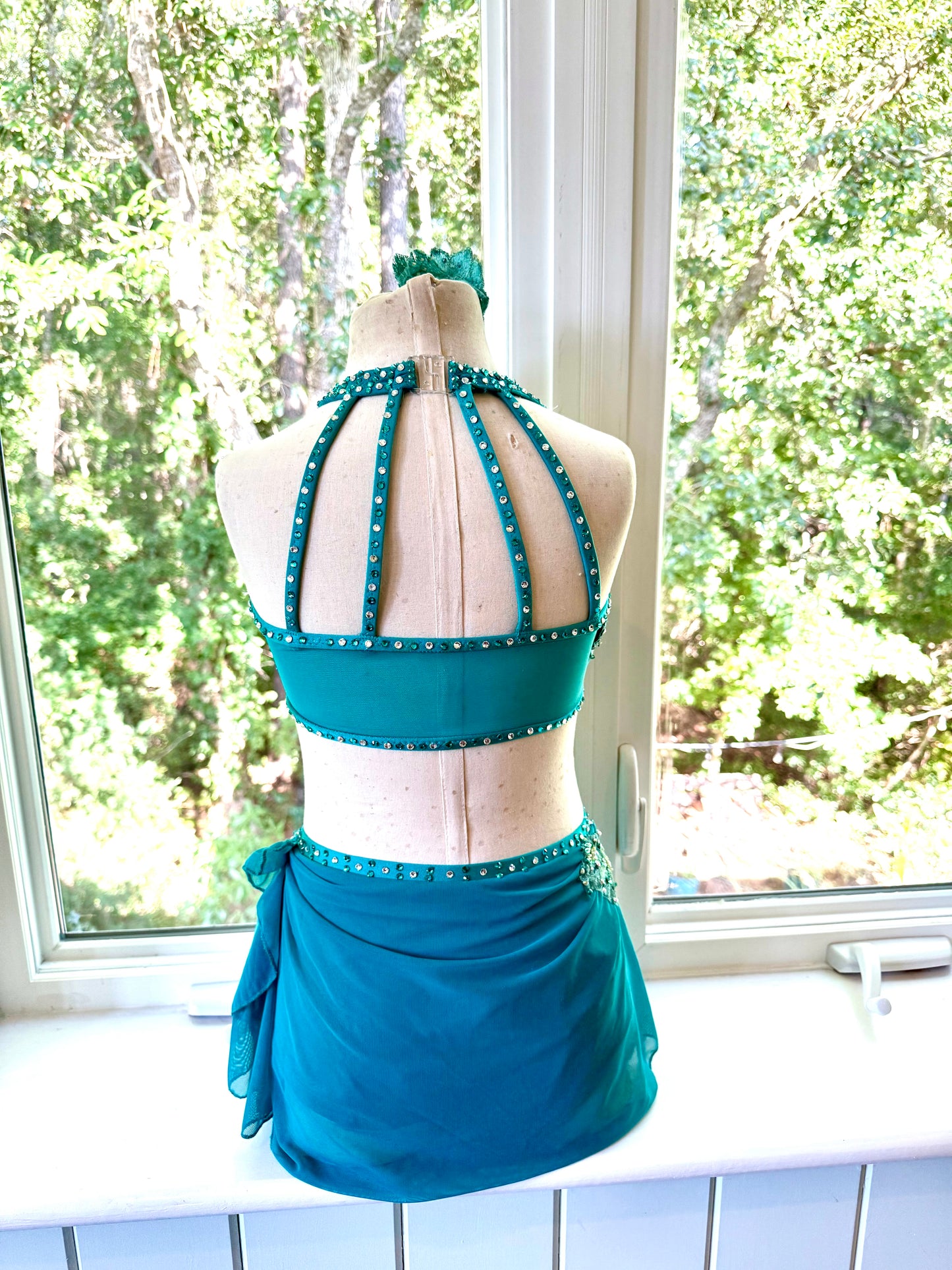 BIRDIE Teal ready to ship modern lyrical dance costume
