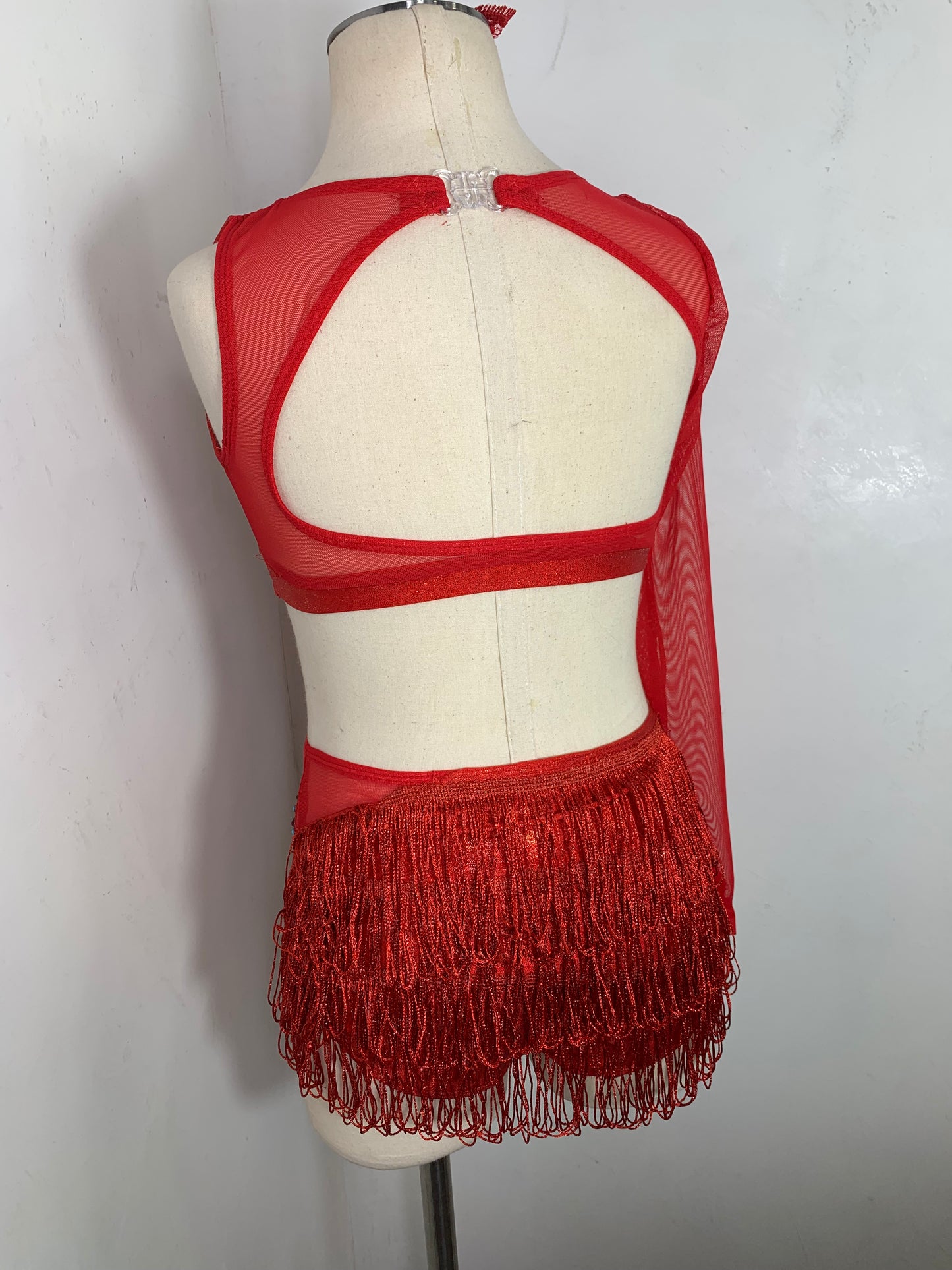 MAISE 1 sleeve holo red Jazz dance costume