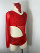 MAISE 1 sleeve holo red Jazz dance costume
