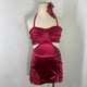 MILANA SATIN SPANDEX WINE CONTEMPORARY dance dress