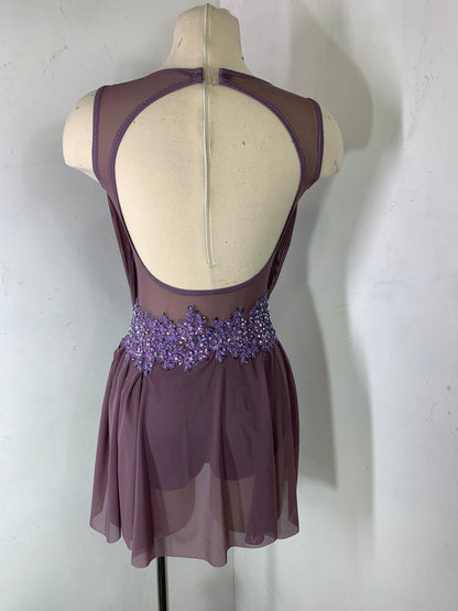 JULIETTE French Lilac draped  costume with crystal ab stones and appliques