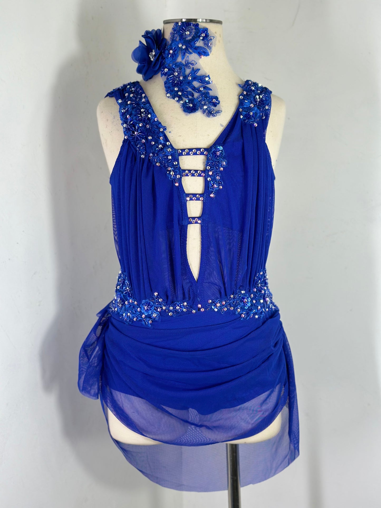SAGE Royal draped lyrical dance costume with crystal ab