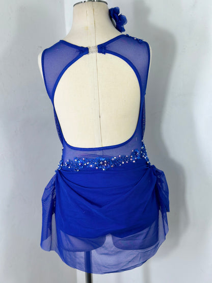 SAGE Royal draped lyrical dance costume with crystal ab