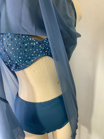 OLIVIA Slate Blue 3pc Contemporary Dance Costume