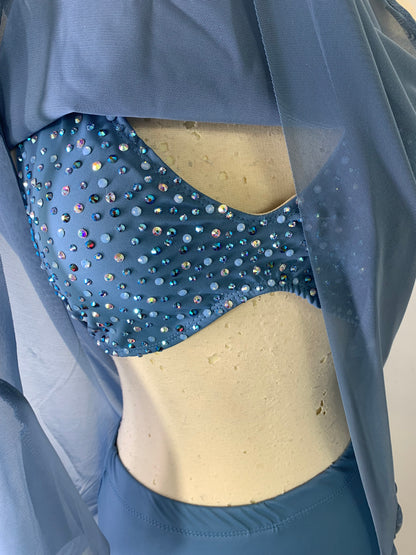 OLIVIA Slate Blue 3pc Contemporary Dance Costume
