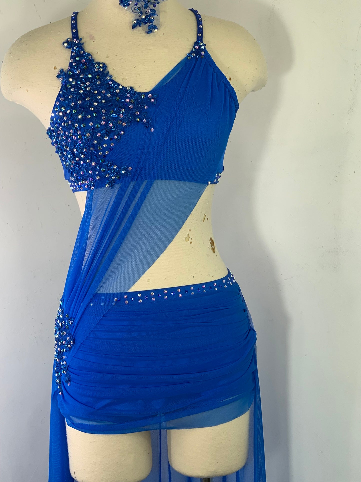 2 pc Classic Lyrical Costume with draped skirt