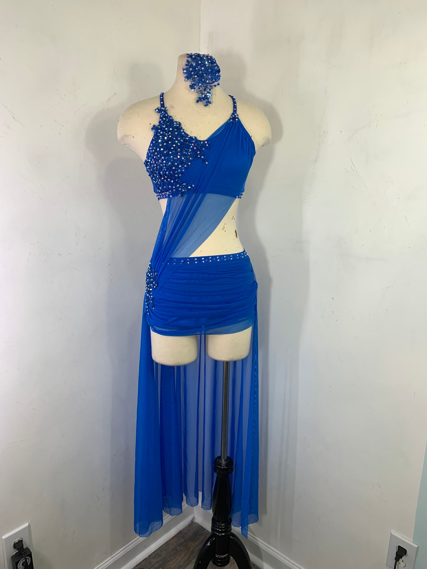 2 pc Classic Lyrical Costume with draped skirt