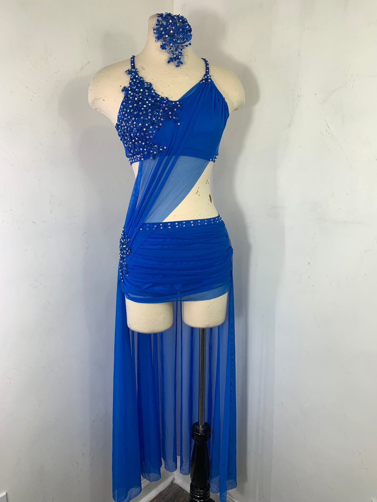 2 pc Classic Lyrical Costume with draped skirt