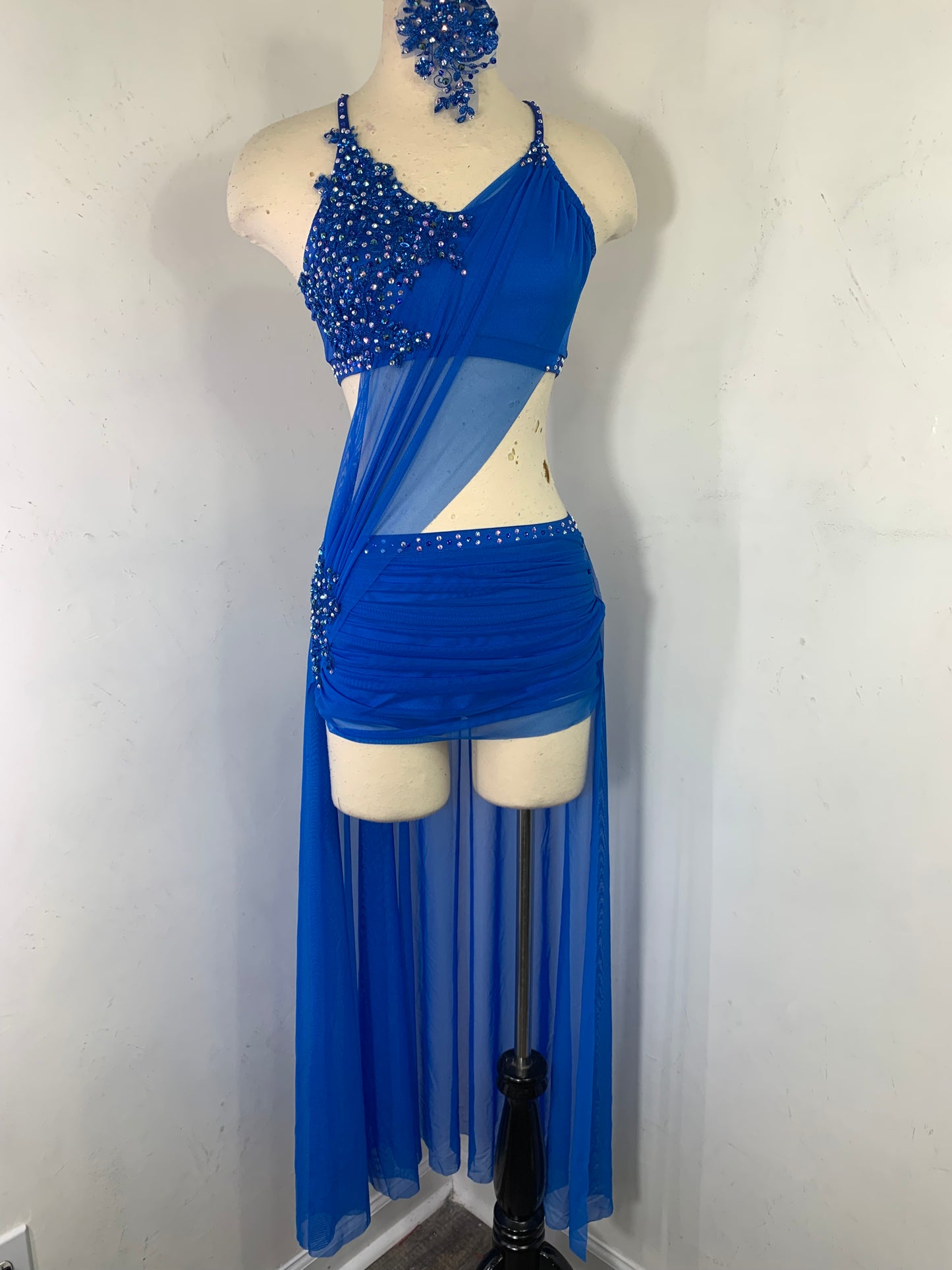 2 pc Classic Lyrical Costume with draped skirt