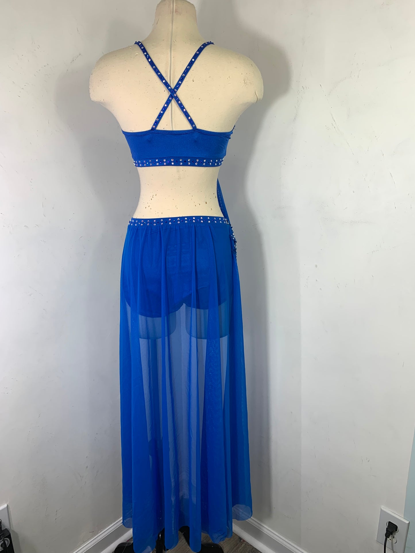 2 pc Classic Lyrical Costume with draped skirt