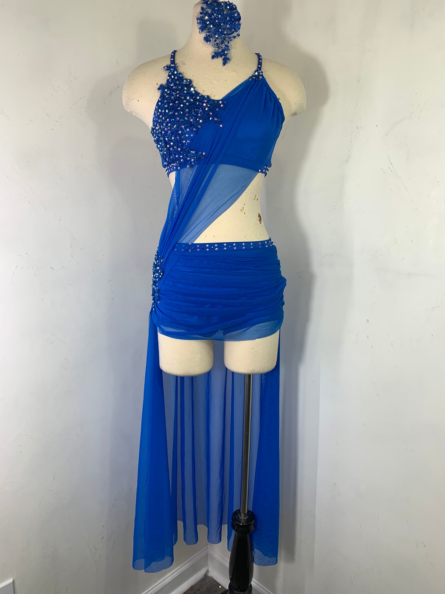 2 pc Classic Lyrical Costume with draped skirt