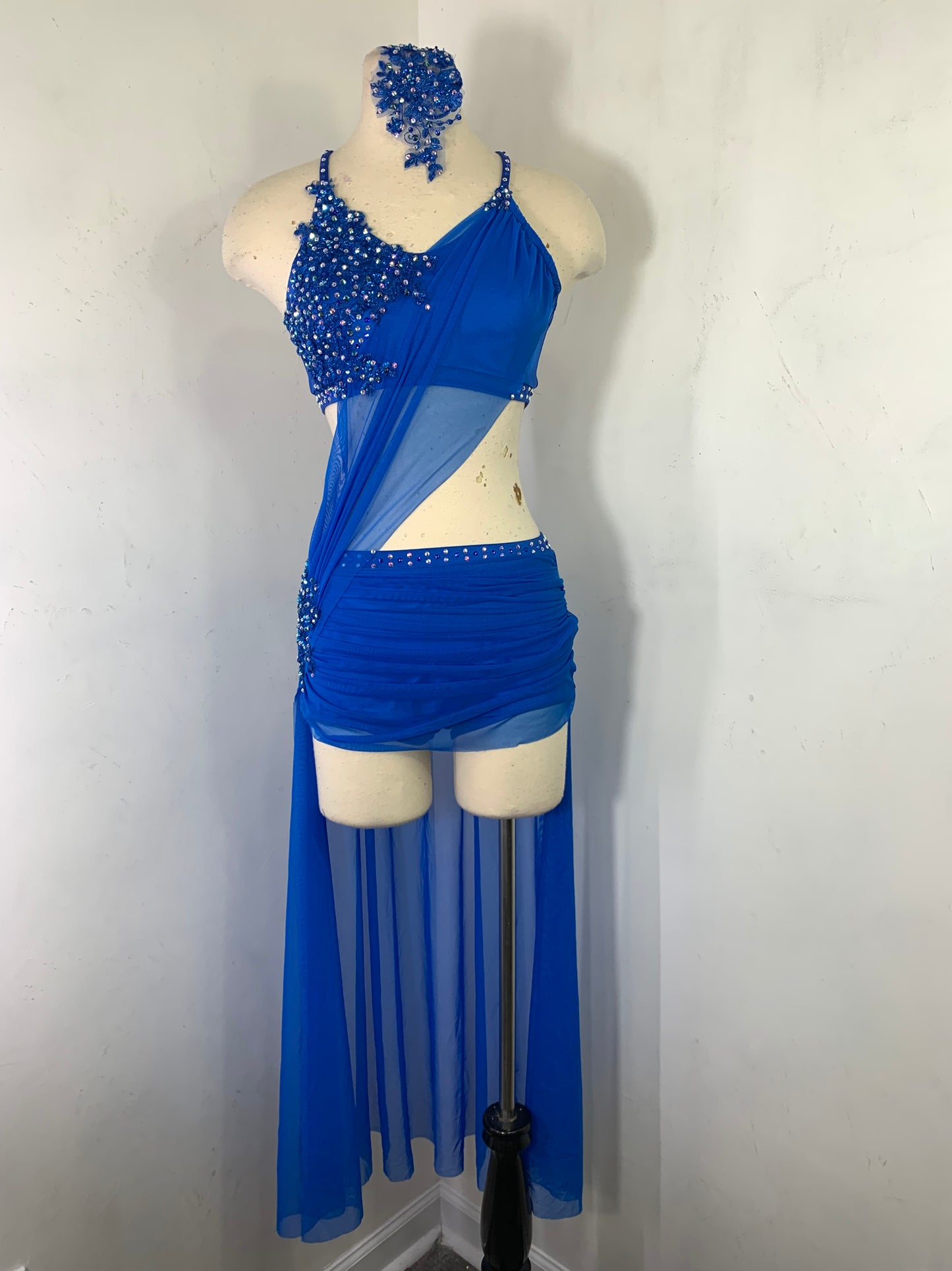 2 pc Classic Lyrical Costume with draped skirt