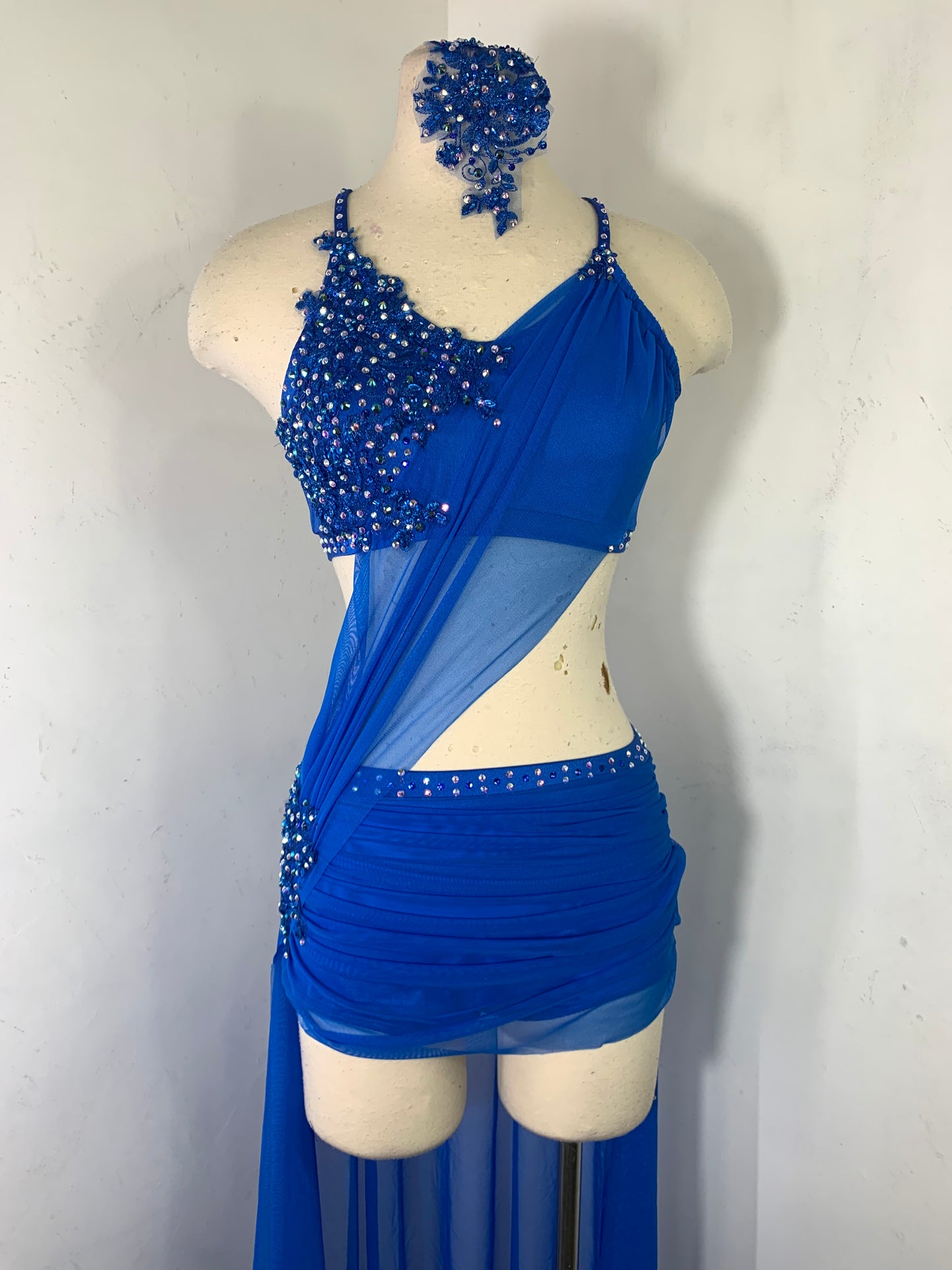 2 pc Classic Lyrical Costume with draped skirt