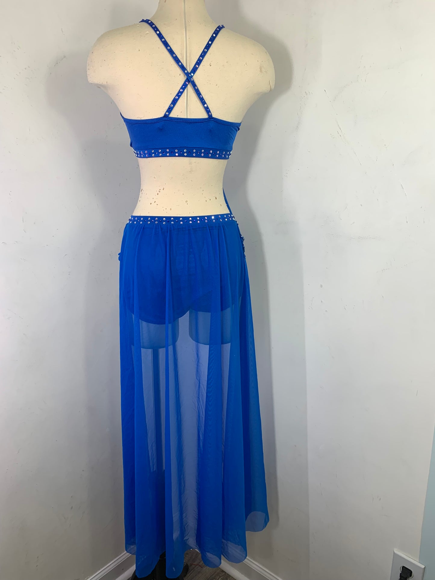 2 pc Classic Lyrical Costume with draped skirt