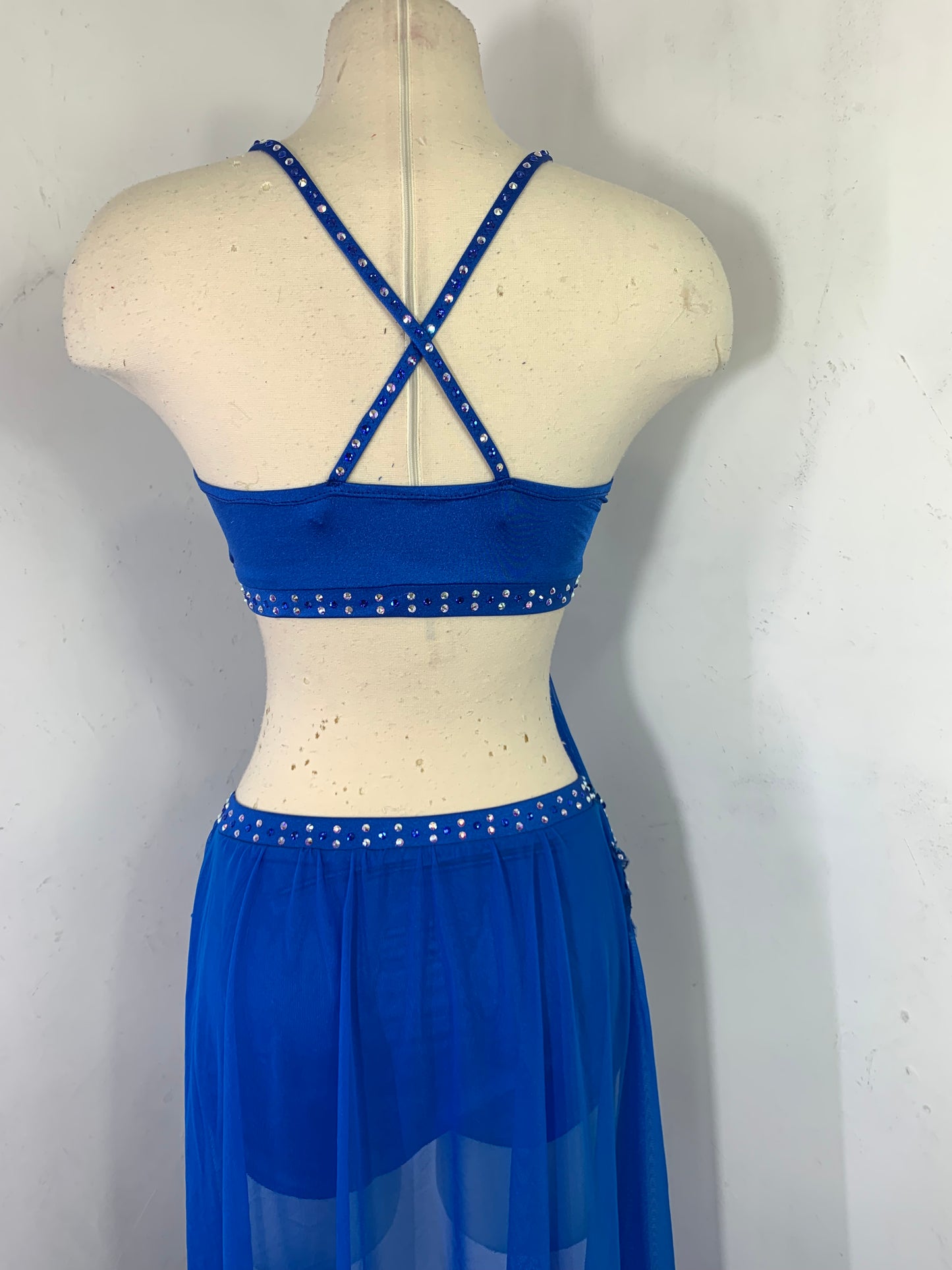2 pc Classic Lyrical Costume with draped skirt