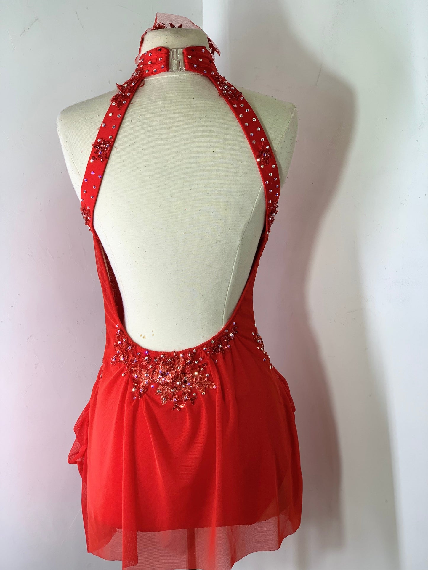 Mallard Draped red dance dress
