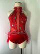 KENDALL RED JAZZ COSTUME WITH OSTRITCH
