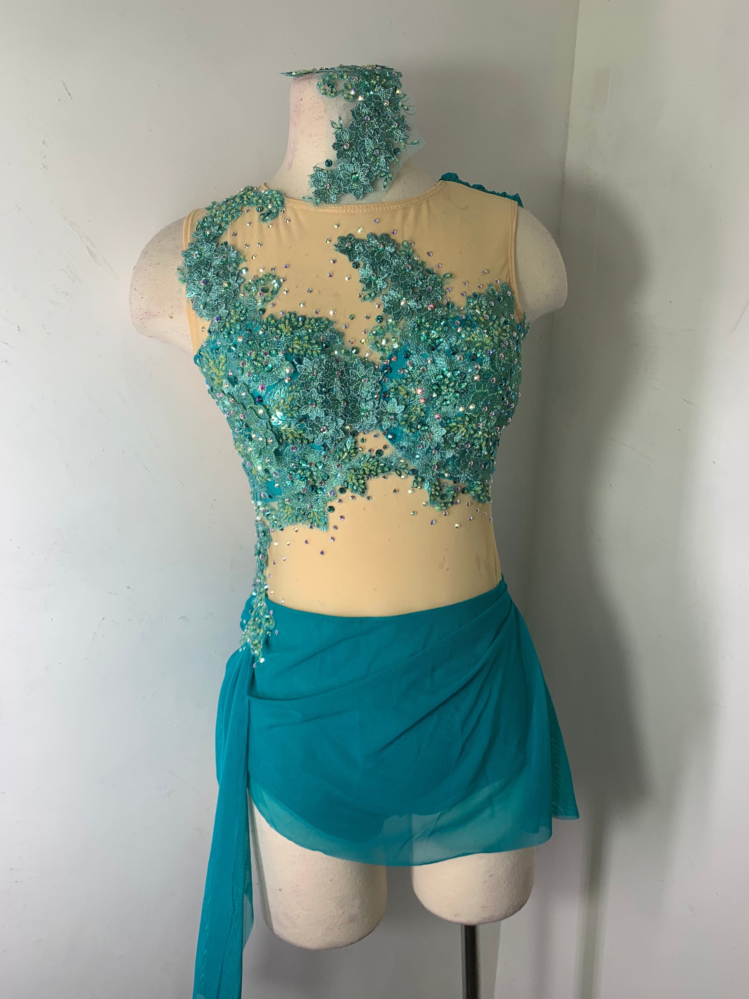 MAEVE 3D Appliquéd dance costume with back sash