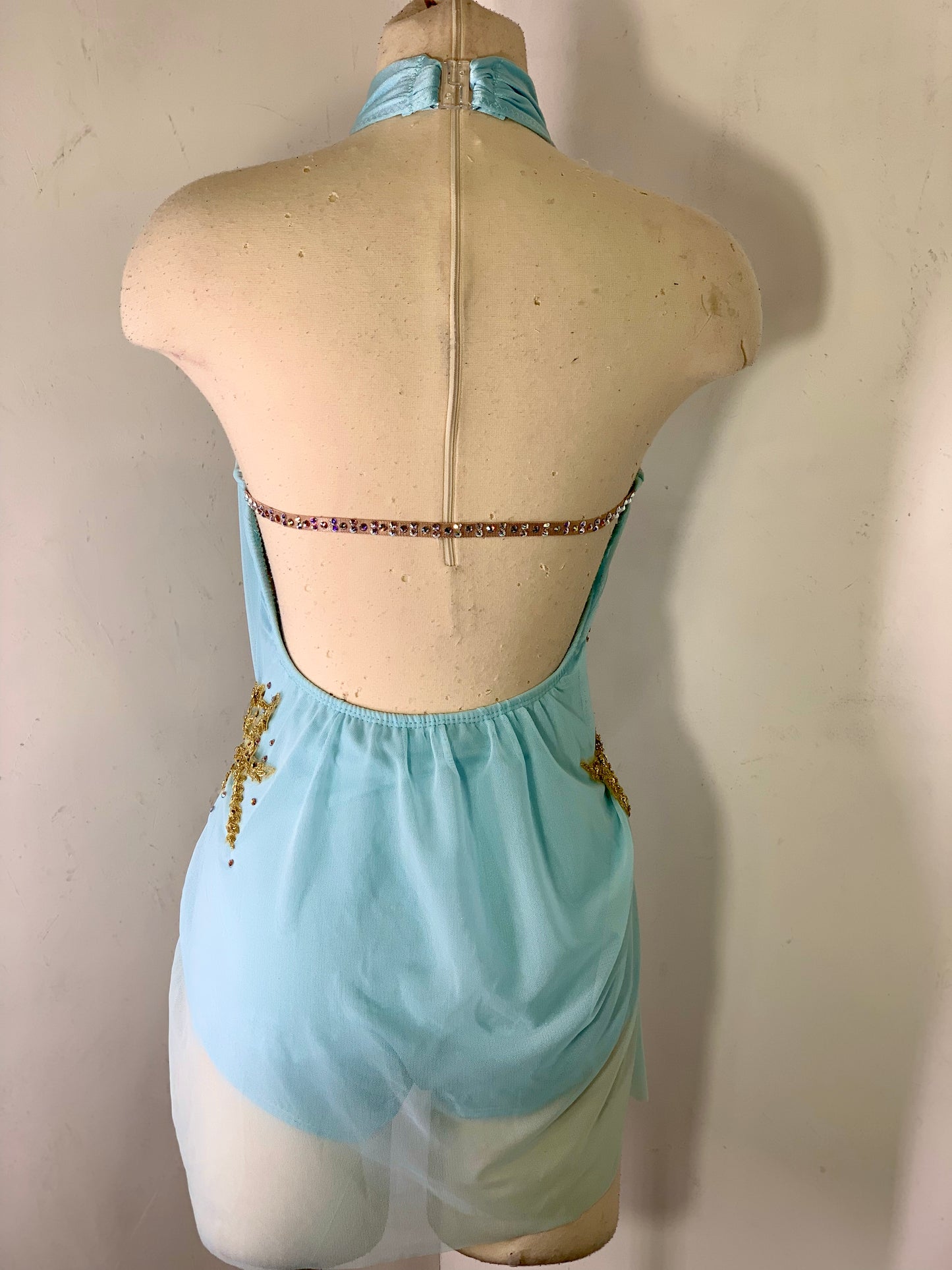 Draped READY TO SHIP aqua dance dress