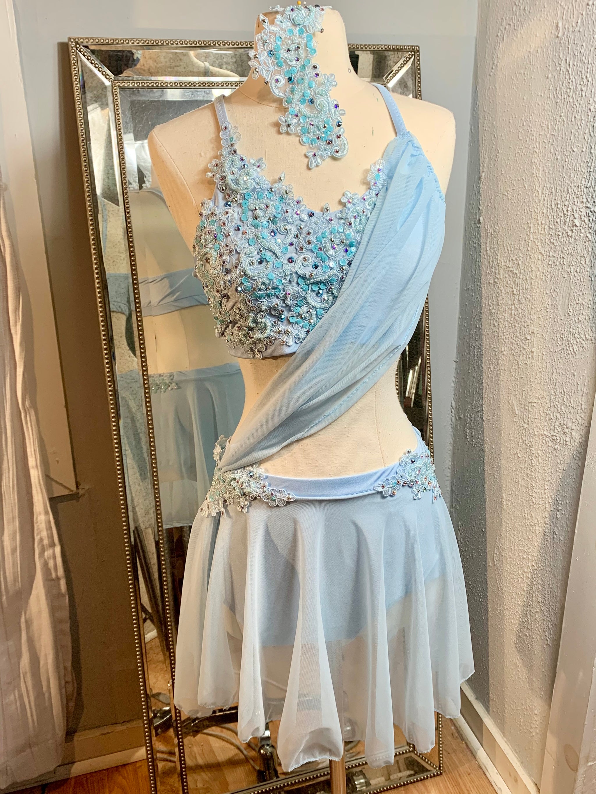LUNA sky blue lyrical dance costume LUNA sky blue lyrical dance costume