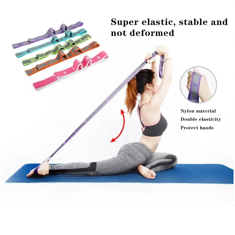Yoga Pull Strap Belt | Elastic Resistance Band for Pilates and Dance Stretching