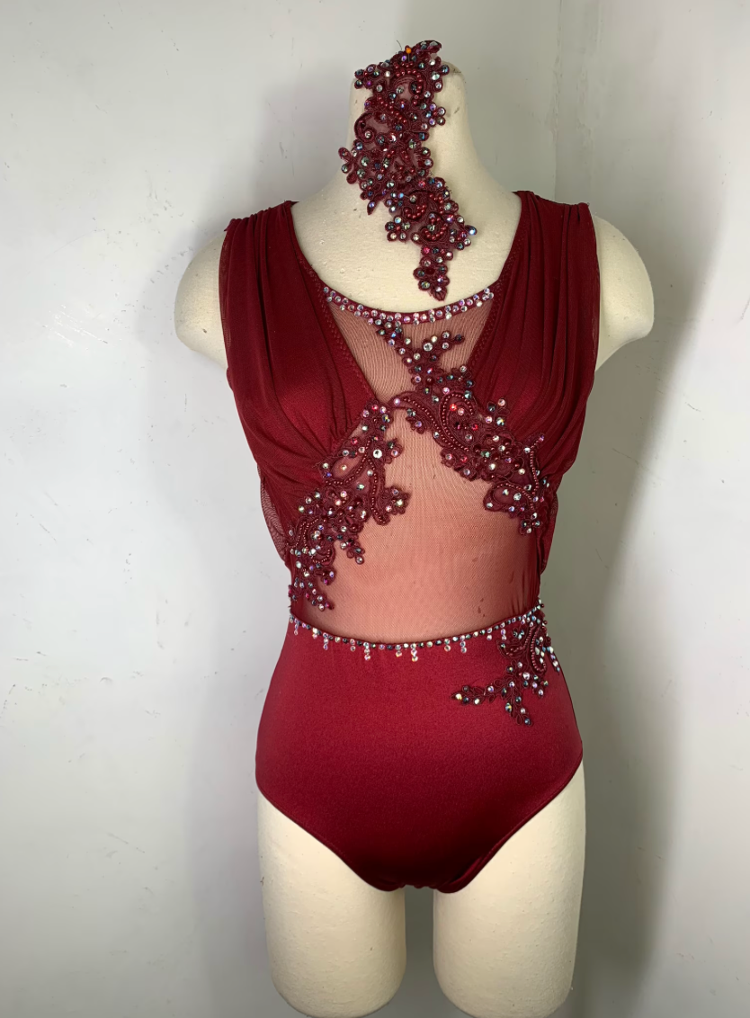 EVERLEIGH  Wine draped  dance costume