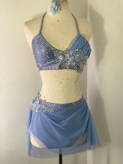 CELESTE 2 pc Cornflower Blue lyrical dance costume