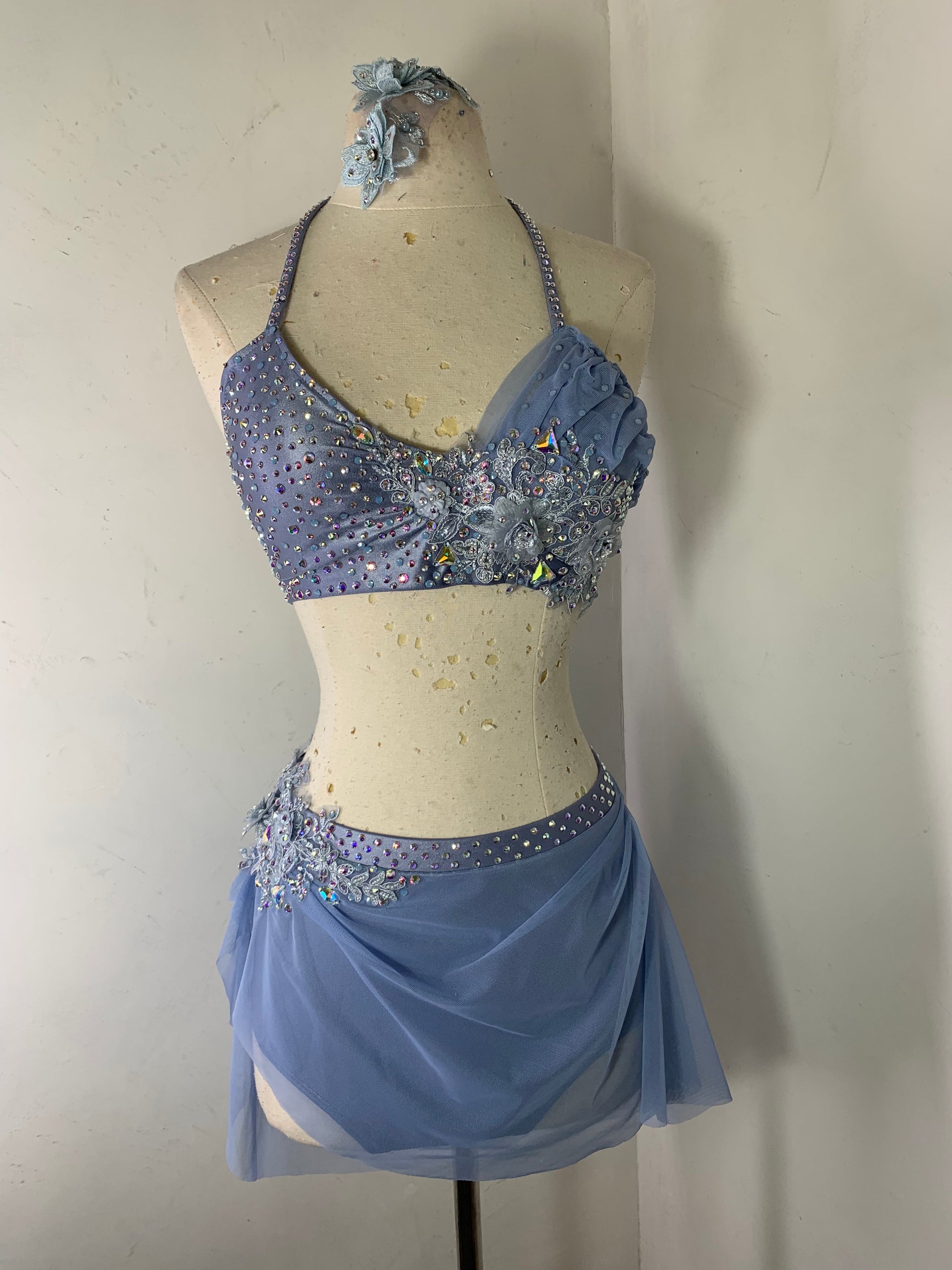 CELESTE 2 pc Cornflower Blue lyrical dance costume Co9dancecostumes CELESTE 2 pc Cornflower Blue lyrical dance costume Co9dancecostumes