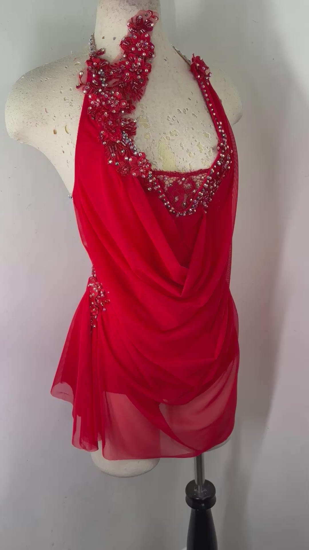 RAINA Draped red SA ready to ship dance dress