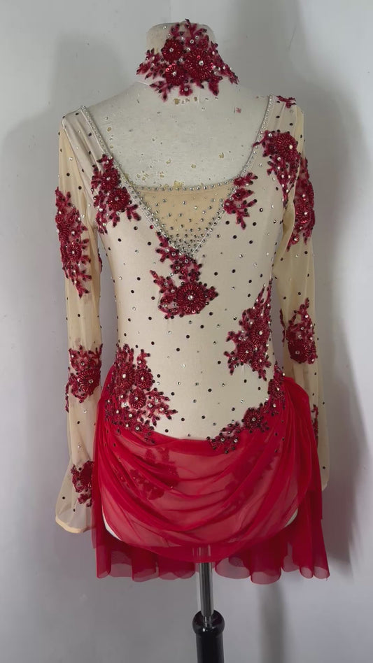 SCARLET RED Lyrical DANCE costume