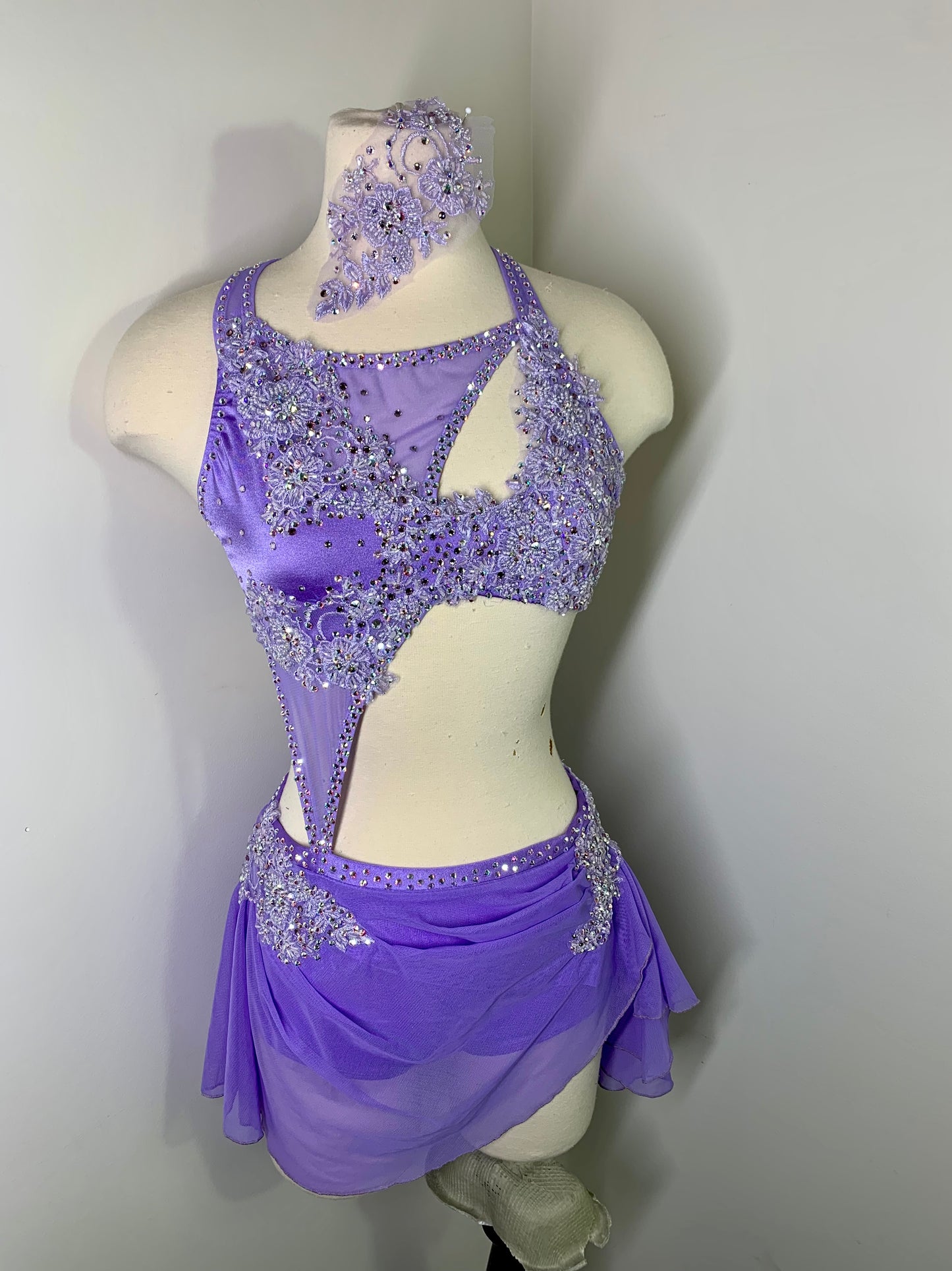 BIRDIE Lilac beaded applique dance costume