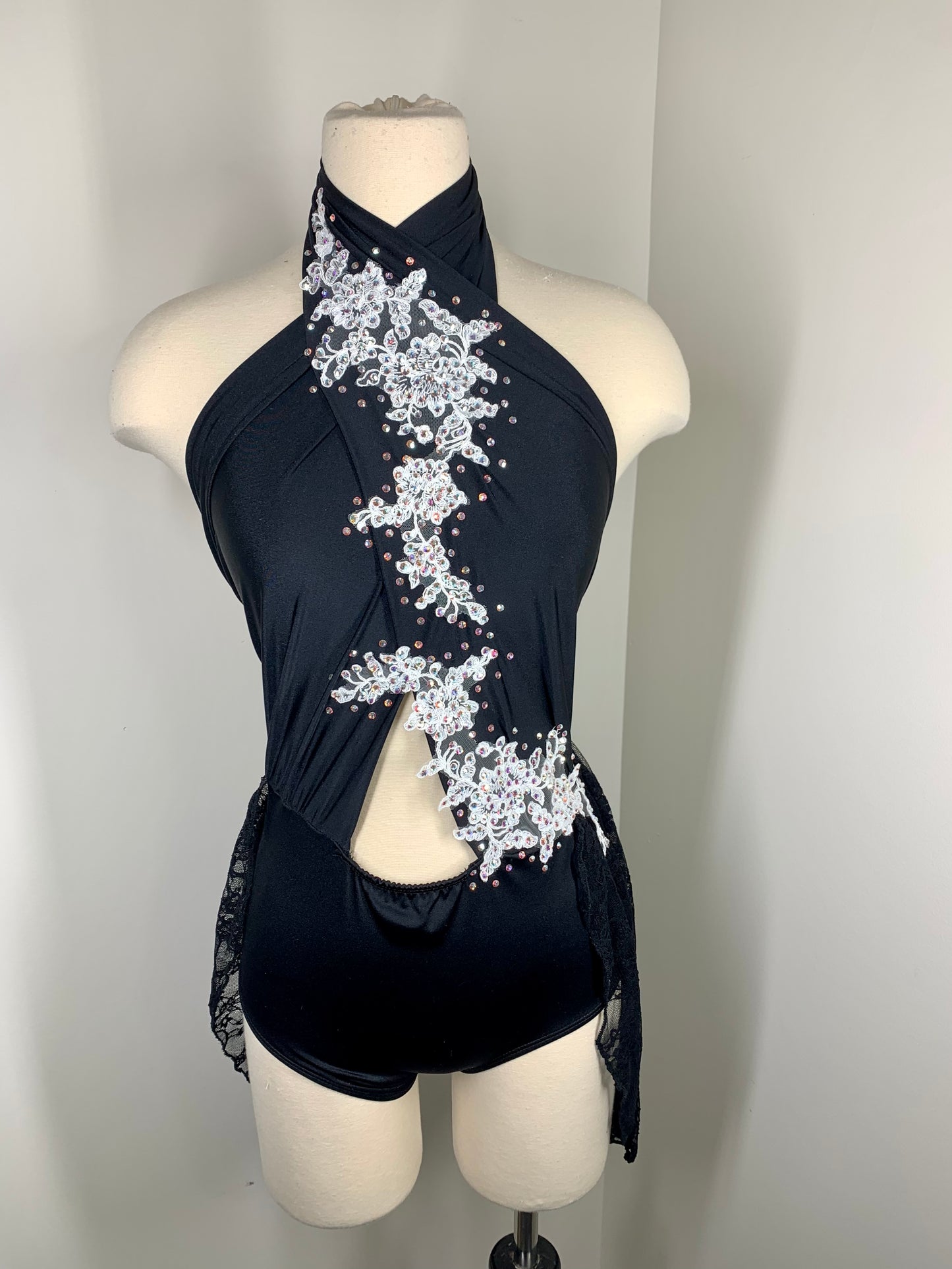 Black halter dance costume
