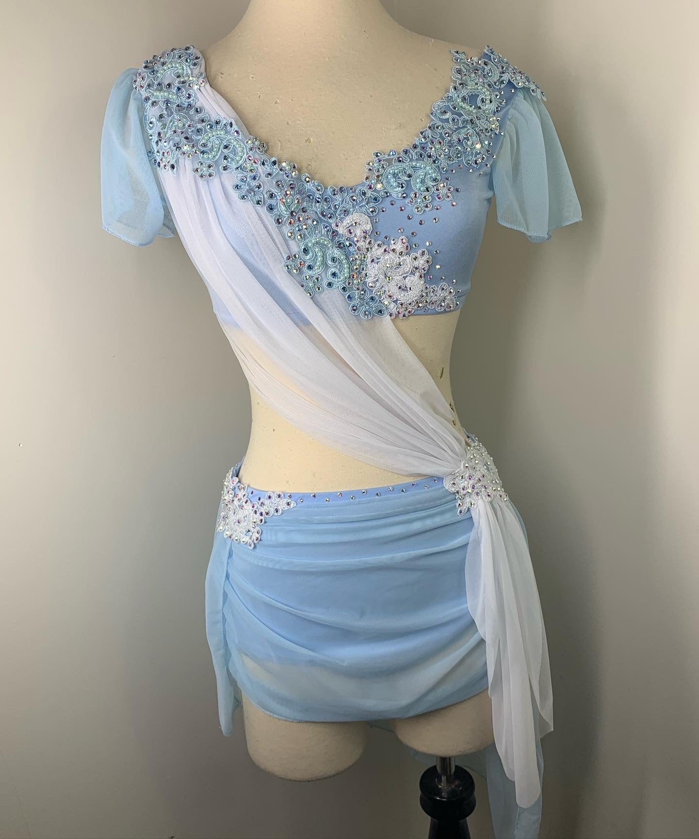 SA sky blue and white lyrical dance costume