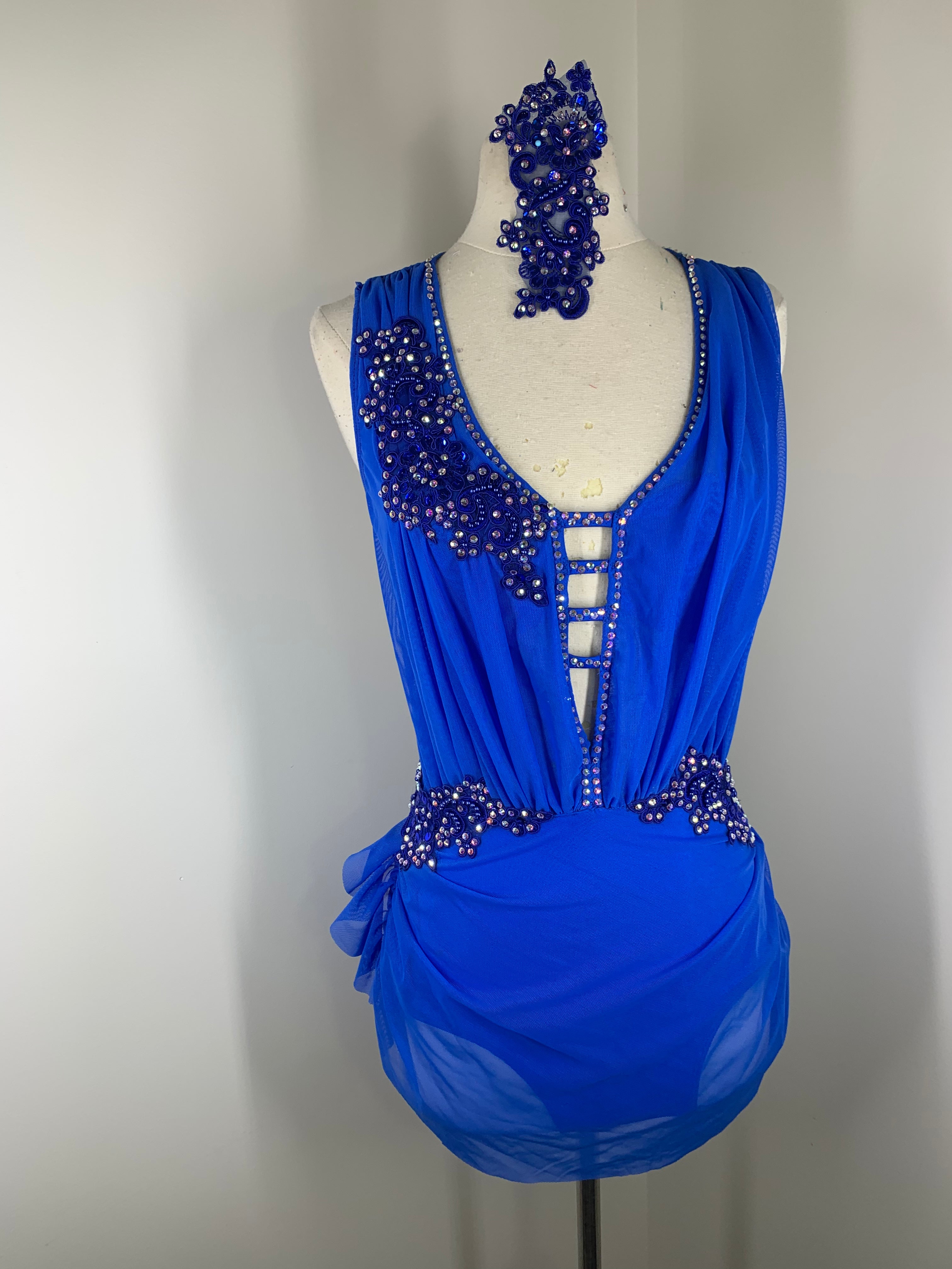SAGE Royal draped lyrical dance costume with crystal ab