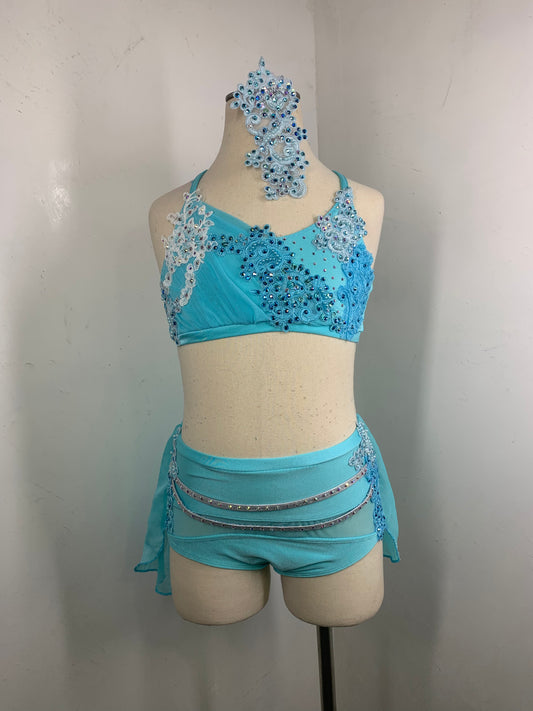 LC aqua lyrical dance costume