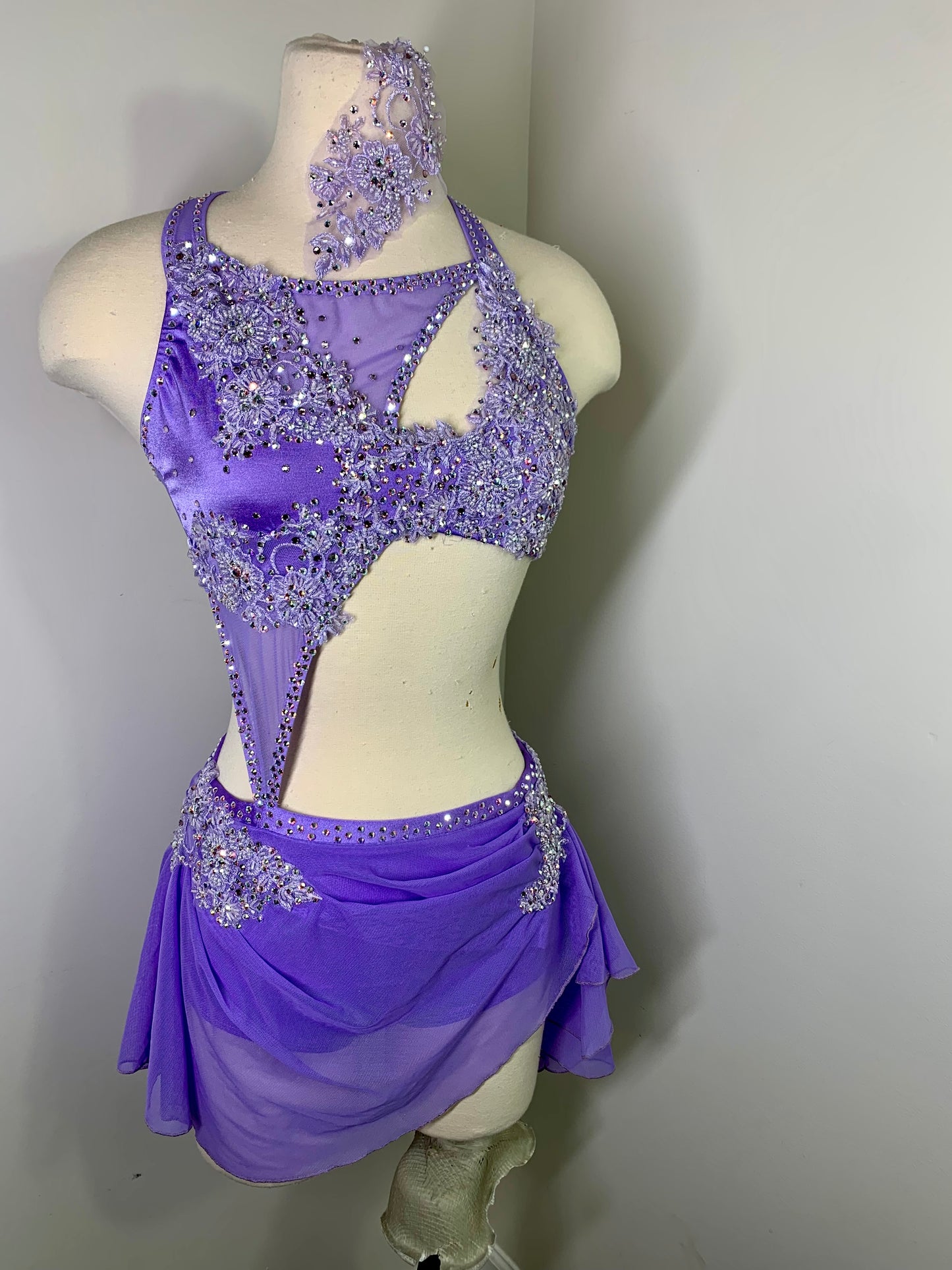 BIRDIE Lilac beaded applique dance costume