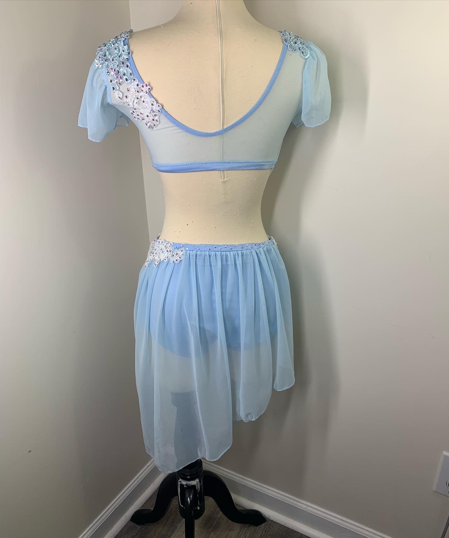 SA sky blue and white lyrical dance costume