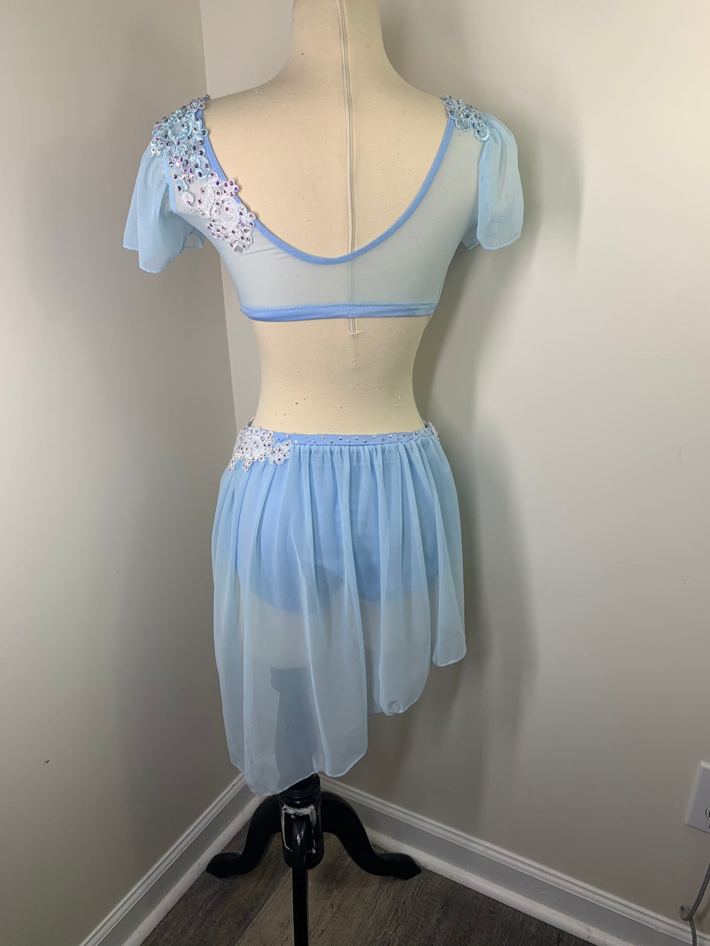 SA sky blue and white lyrical dance costume