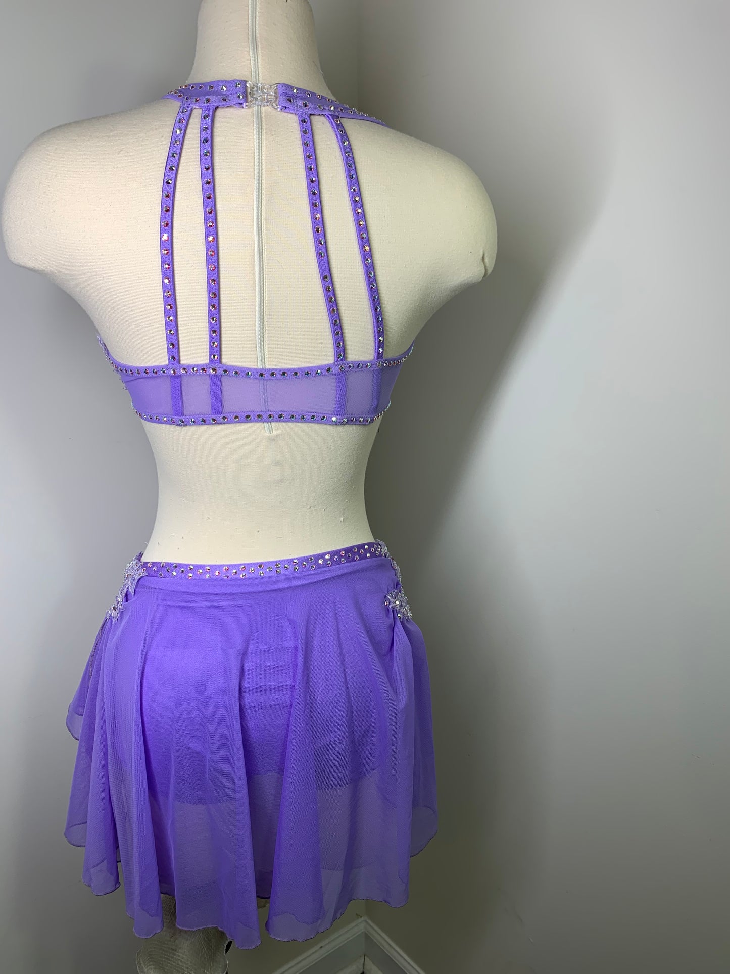 BIRDIE Lilac beaded applique dance costume