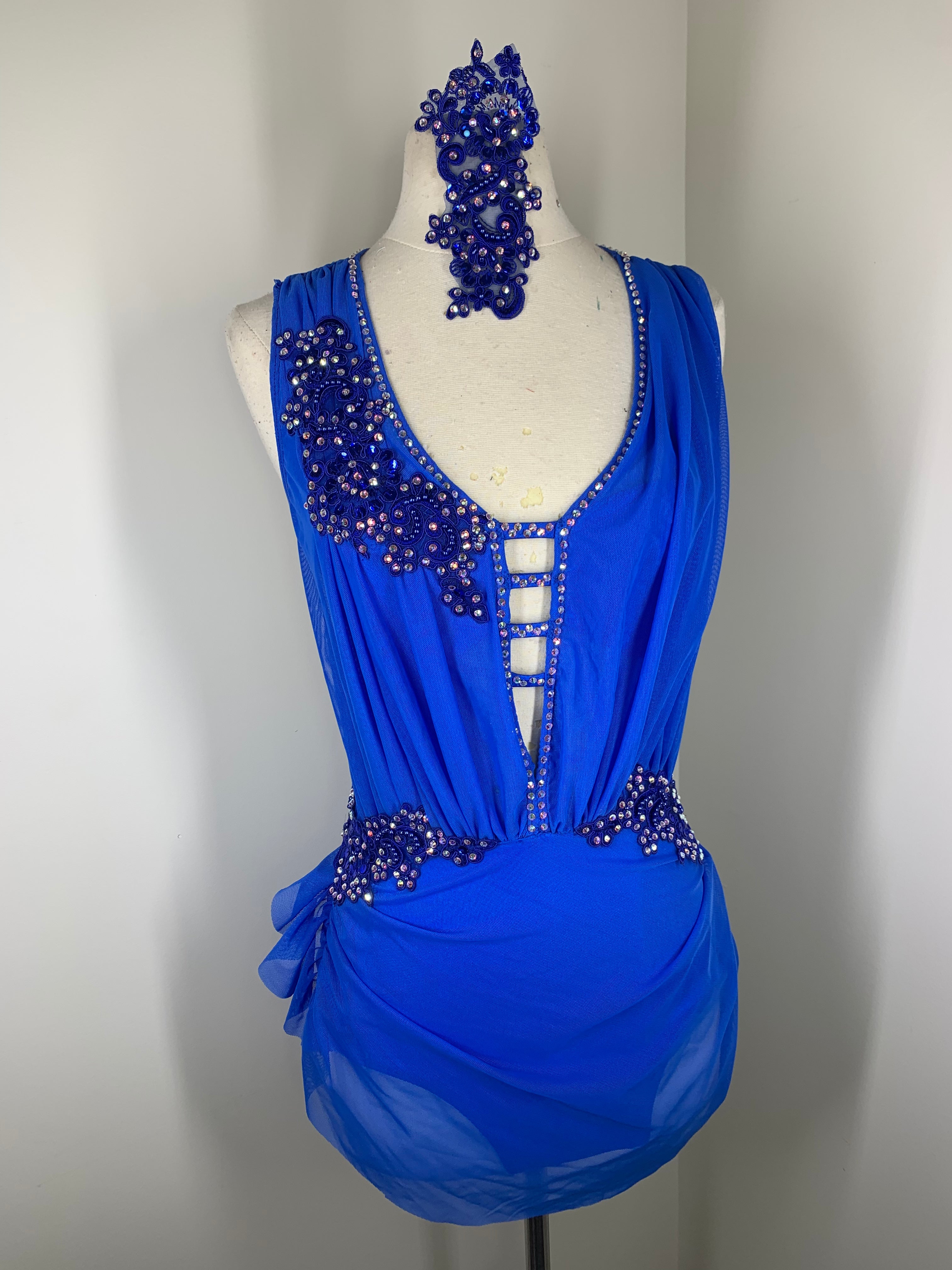 SAGE Royal draped lyrical dance costume with crystal ab